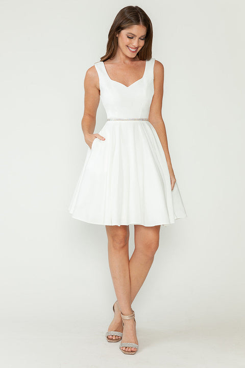 Short Wedding A Line Bridal Dress Lenovia 5259
