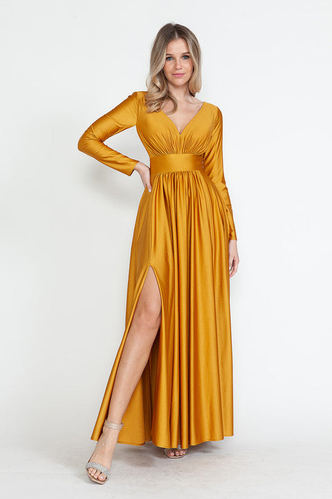 Long Sleeve A Line Formal Dress Lenovia 5231