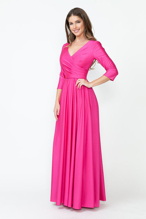 Pleated Formal Long Mother of the Bride Dress Lenovia 5243