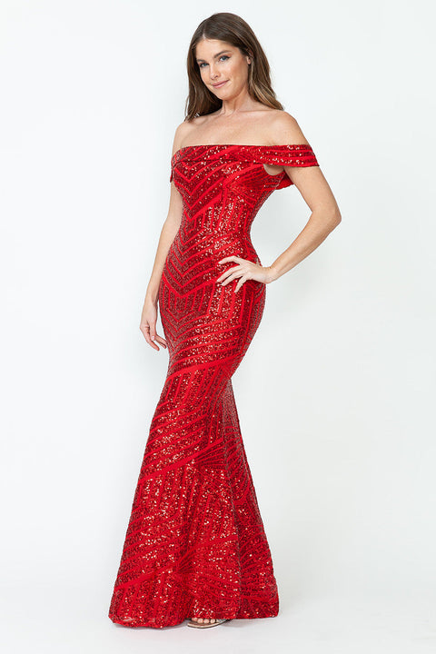 Long Sequin Formal Evening Prom Dress Lenovia 5224