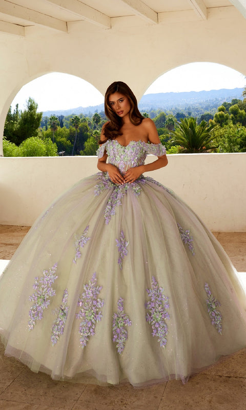 Juliet JT1479J Sparkling Quinceañera Ball Gown with Beaded Corset and Layered Tulle Skirt