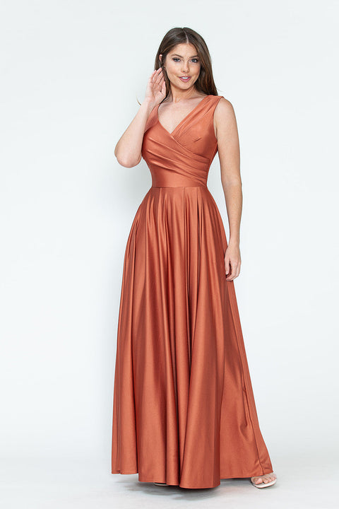 Formal Pleated Long Evening Prom Dress Lenovia 5242
