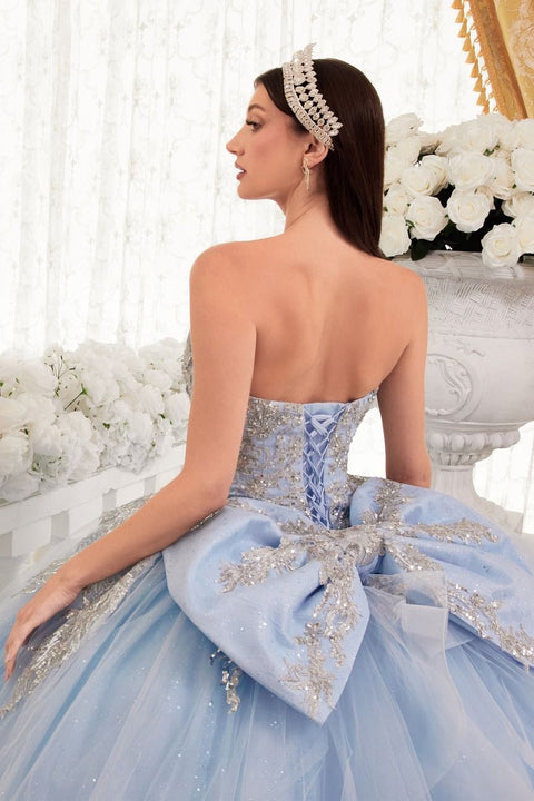 Ladivine 15715 Strapless Quinceañera Gown with Elegant Silhouette