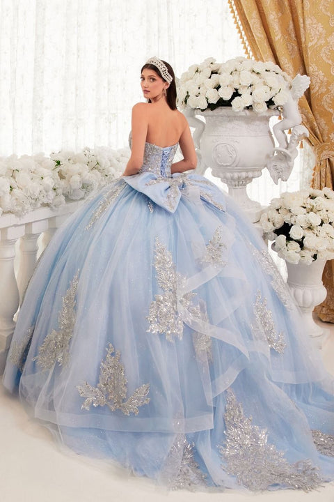Ladivine 15715 Strapless Quinceañera Gown with Elegant Silhouette