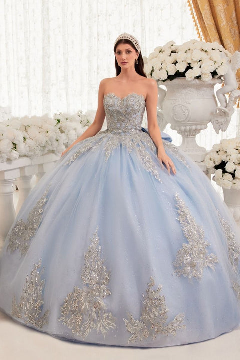 Ladivine 15715 Strapless Quinceañera Gown with Elegant Silhouette