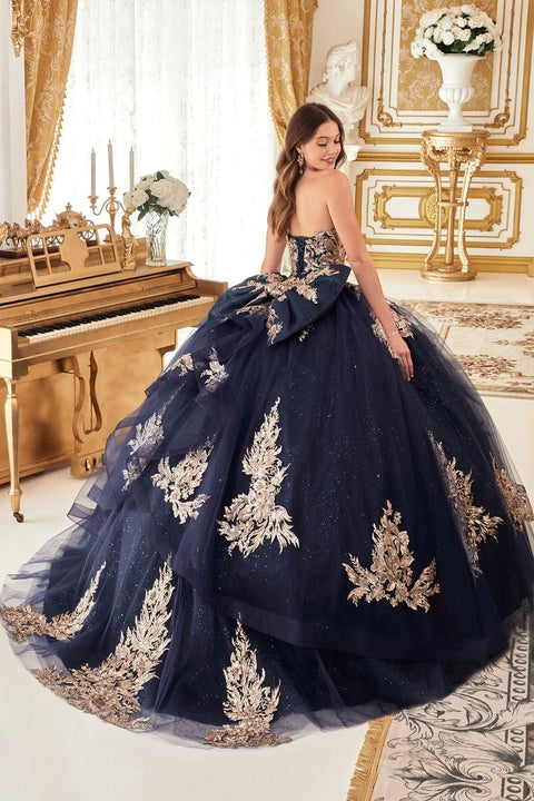 Ladivine 15715 Strapless Quinceañera Gown with Elegant Silhouette