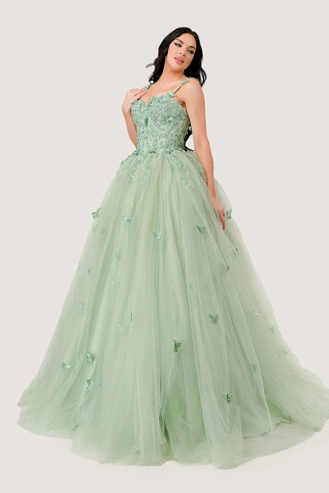 Ladivine 15718 Light Green Quinceañera Gown with Elegant Silhouette