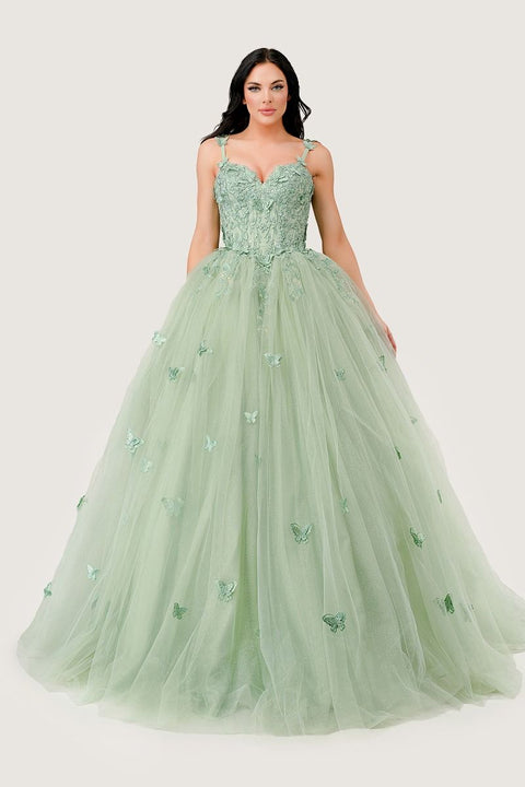 Ladivine 15718 Light Green Quinceañera Gown with Elegant Silhouette