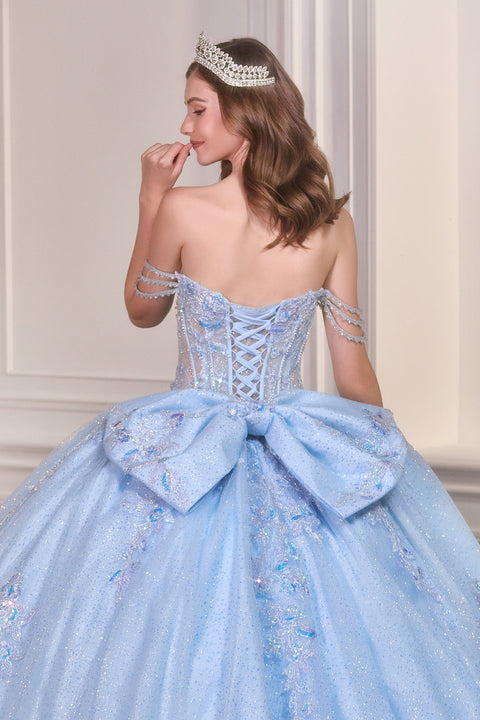 Ladivine 15735 Off-Shoulder Corset Ball Gown with Regal Volume