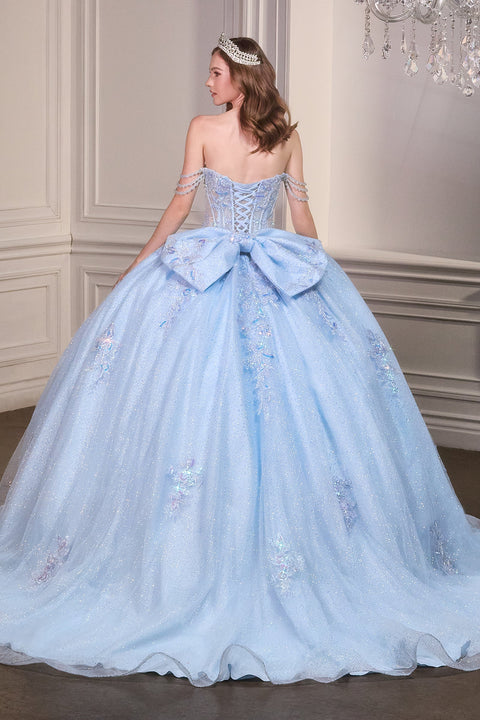 Ladivine 15735 Off-Shoulder Corset Ball Gown with Regal Volume