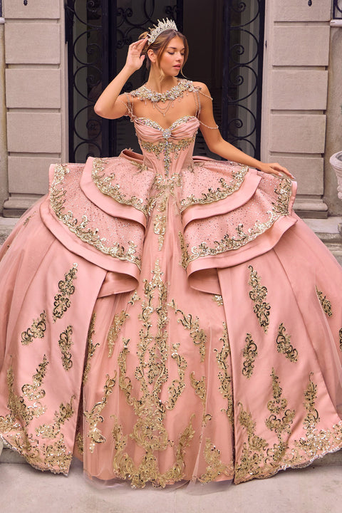 Ladivine 15744 beaded sweetheart ball gown — product view