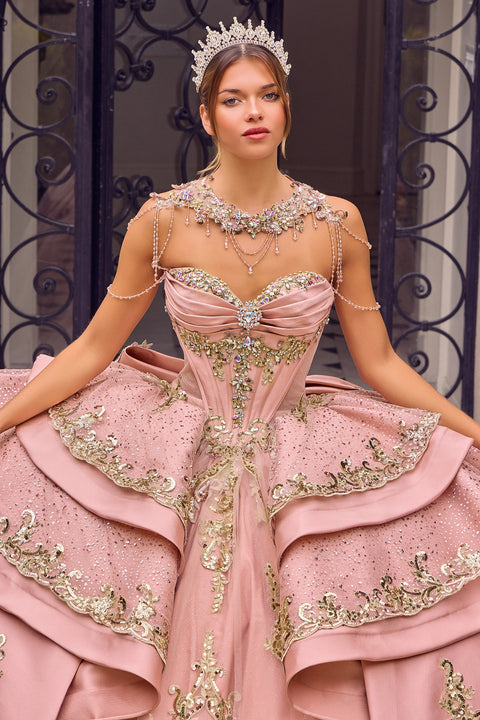 Ladivine 15744 beaded sweetheart ball gown — product view