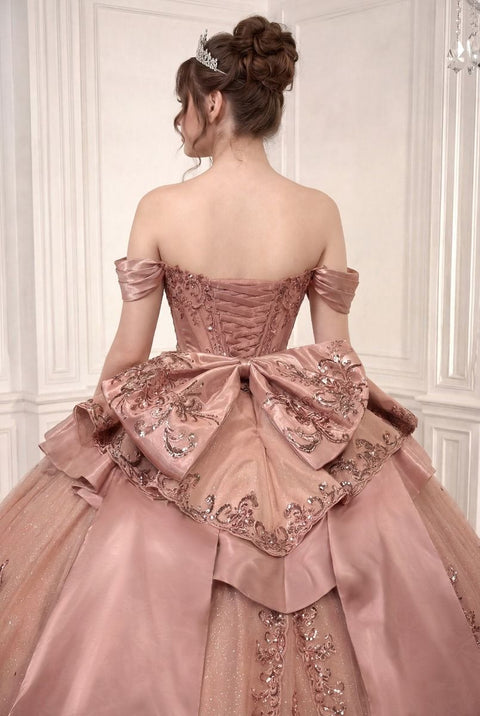 Ladivine 15745 applique off shoulder ball gown — product view