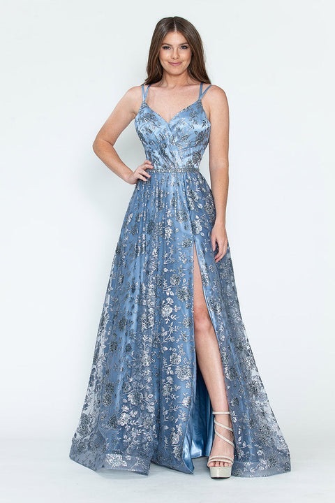 A Line Long Formal Evening Prom Dress Lenovia 8235