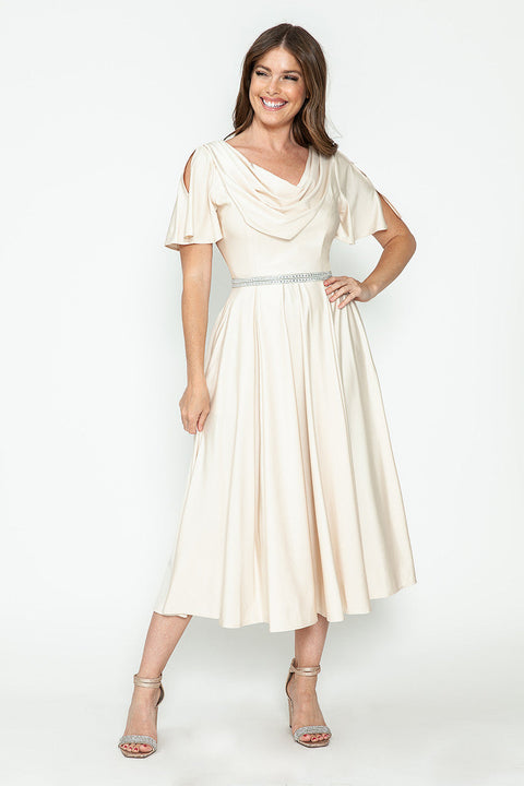 Pleated A Line Cocktail Dress Lenovia 5296