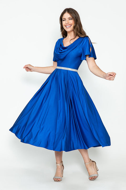 Pleated A Line Cocktail Dress Lenovia 5296