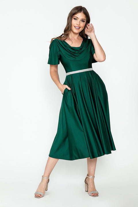 Pleated A Line Cocktail Dress Lenovia 5296