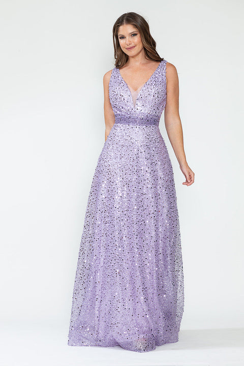 Sequin Long Beaded Formal Prom Dress Lenovia 8217