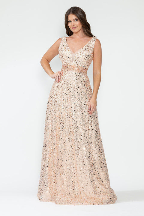 Sequin Long Beaded Formal Prom Dress Lenovia 8217