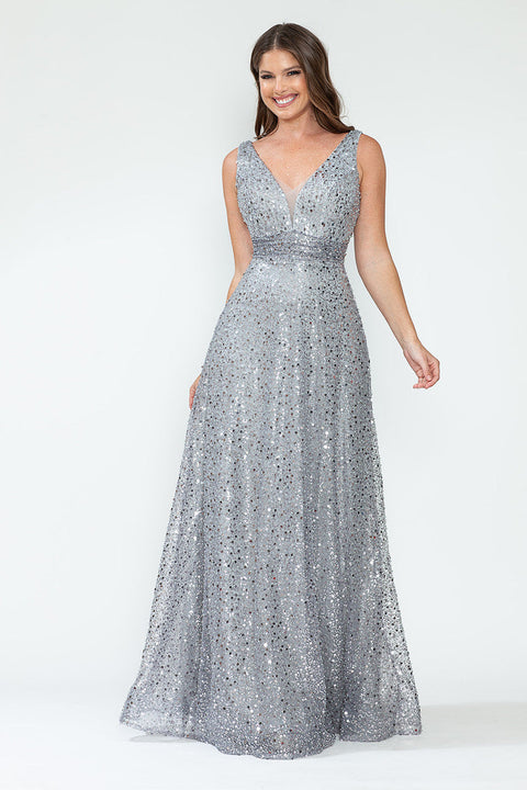 Sequin Long Beaded Formal Prom Dress Lenovia 8217