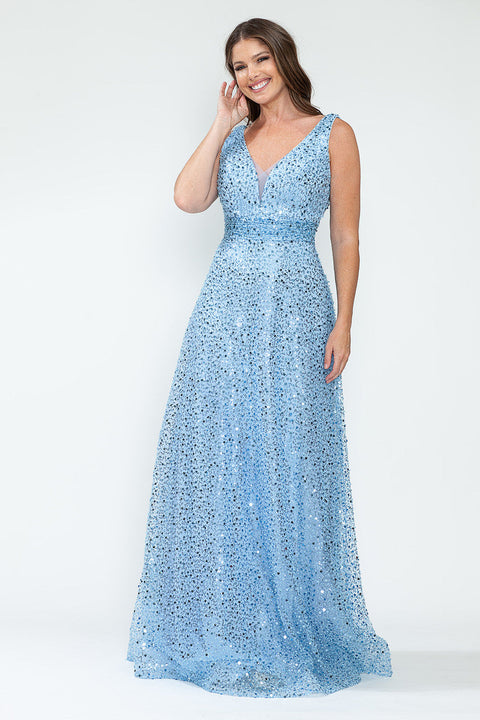 Sequin Long Beaded Formal Prom Dress Lenovia 8217