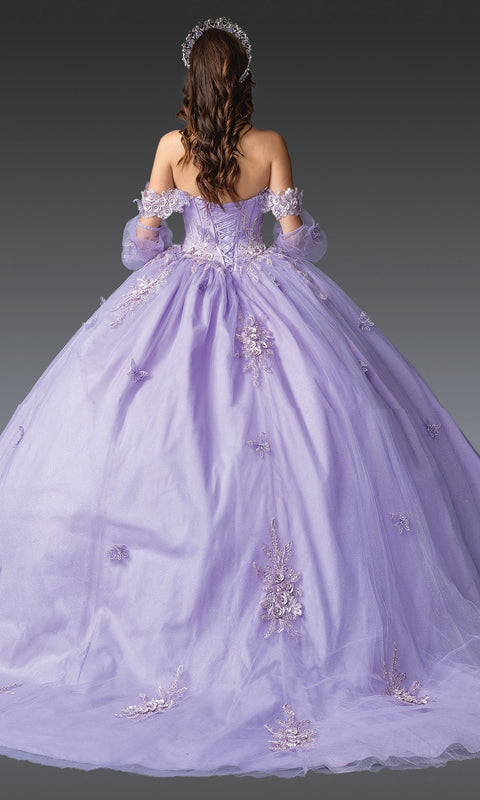 Dancing Queen 1914 Enchanting Quinceañera Ball Gown with Elegant Detailing and Majestic Silhouette
