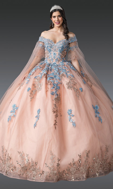 Dancing Queen 1921 Radiant Quinceañera Ball Gown with Glittering Tulle and Regal Silhouette