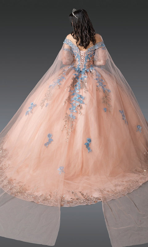 Dancing Queen 1921 Radiant Quinceañera Ball Gown with Glittering Tulle and Regal Silhouette