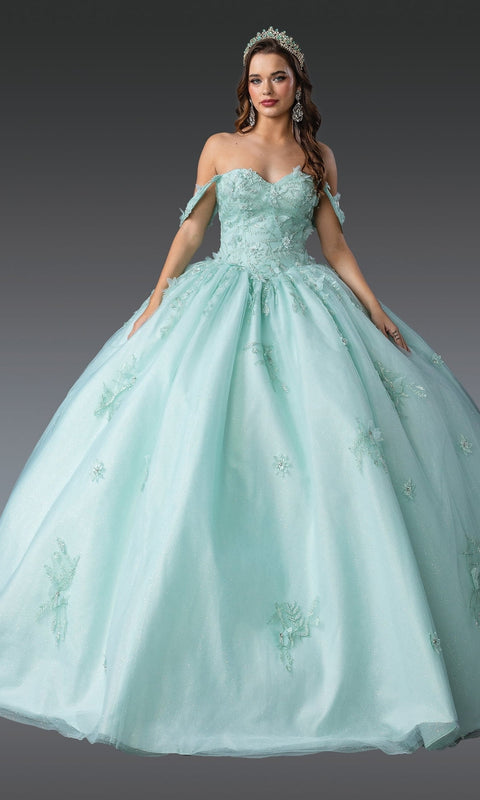 Dancing Queen 1922 Regal Quinceañera Ball Gown with Intricate Embroidery and Princess Silhouette