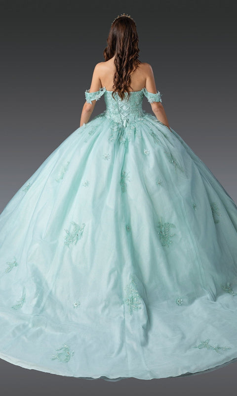 Dancing Queen 1922 Regal Quinceañera Ball Gown with Intricate Embroidery and Princess Silhouette