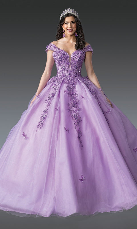 Dancing Queen 1923 Enchanting Light Purple Quinceañera Ball Gown with Delicate Embroidery and Princess Silhouette