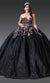 Dancing Queen 1927 Elegant Black Quinceañera Ball Gown with Sparkling Embellishments and Regal Silhouette