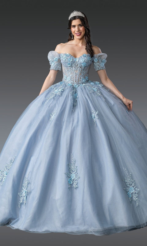 Dancing Queen 1932 Majestic Quinceañera Ball Gown with Glitter Tulle and Embellished Bodice
