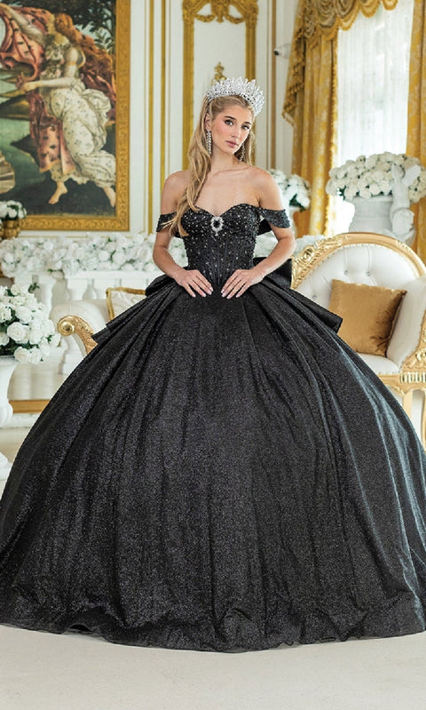 Dancing Queen 1937 Enchanting Quinceañera Ball Gown with Intricate Embellishments and Regal Silhouette