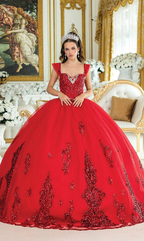 Dancing Queen 1941 Enchanting Quinceañera Ball Gown with Sparkling Embellishments and Majestic Silhouette