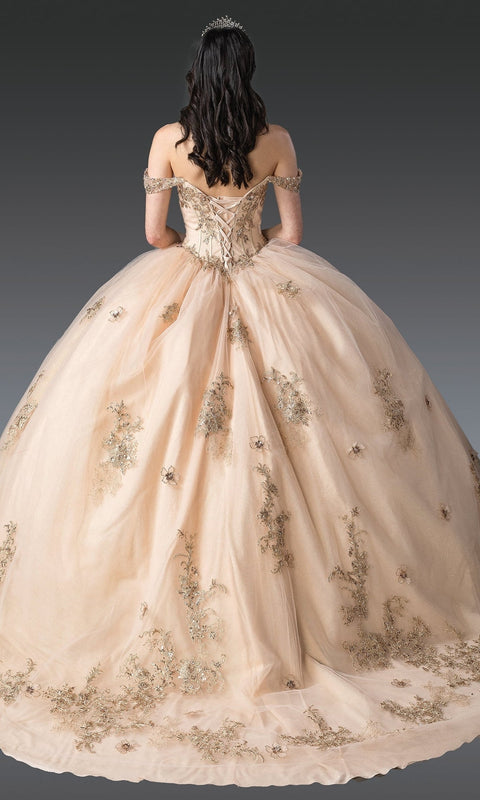 Dancing Queen 1943 Elegant Quinceañera Ball Gown with Exquisite Detailing and Regal Silhouette