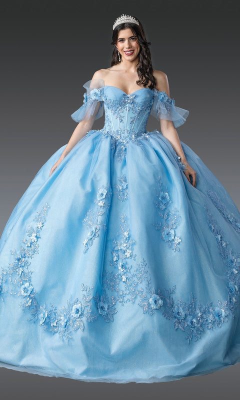 Dancing Queen 1944 Majestic Quinceañera Ball Gown with Intricate Embellishments and Voluminous Skirt