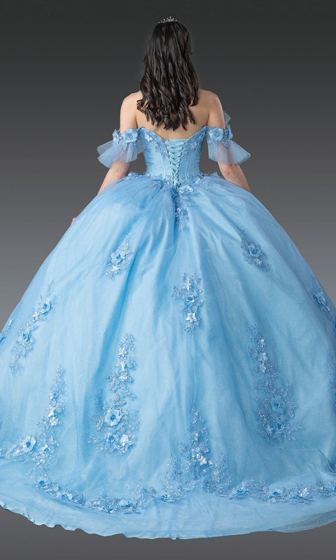 Dancing Queen 1944 Majestic Quinceañera Ball Gown with Intricate Embellishments and Voluminous Skirt
