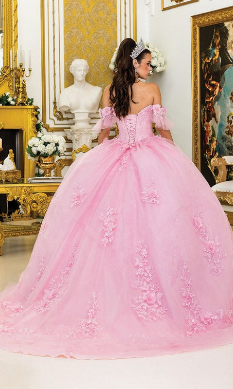 Dancing Queen 1944 Majestic Quinceañera Ball Gown with Intricate Embellishments and Voluminous Skirt