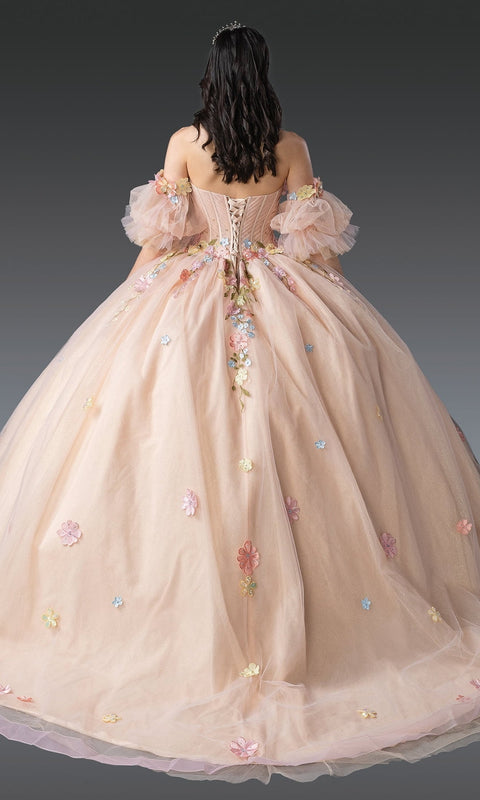 Dancing Queen 1946 Majestic Quinceañera Ball Gown with Exquisite Embroidery and Regal Silhouette