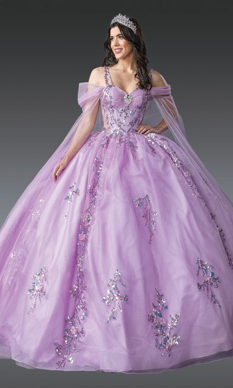 Dancing Queen 1947 Elegant Quinceañera Ball Gown with Intricate Detailing and Voluminous Skirt
