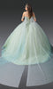 Dancing Queen 1950 Dreamy Light Green Quinceañera Ball Gown with Glittering Details and Princess Charm