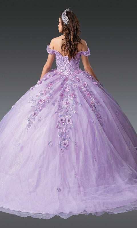 Dancing Queen 1951 Radiant Quinceañera Ball Gown with Glittering Embellishments and Regal Design