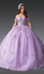 Dancing Queen 1954 Majestic Purple Quinceañera Ball Gown with Sparkling Embellishments and Regal Silhouette