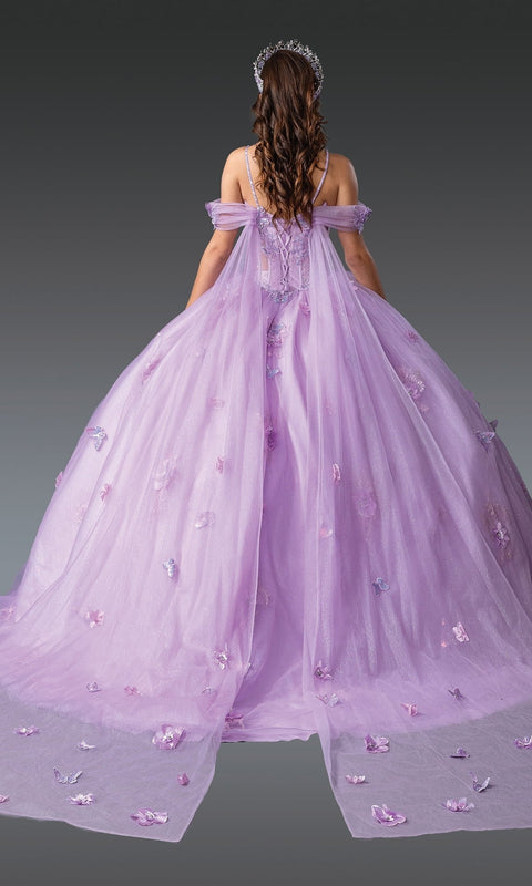 Dancing Queen 1954 Majestic Purple Quinceañera Ball Gown with Sparkling Embellishments and Regal Silhouette