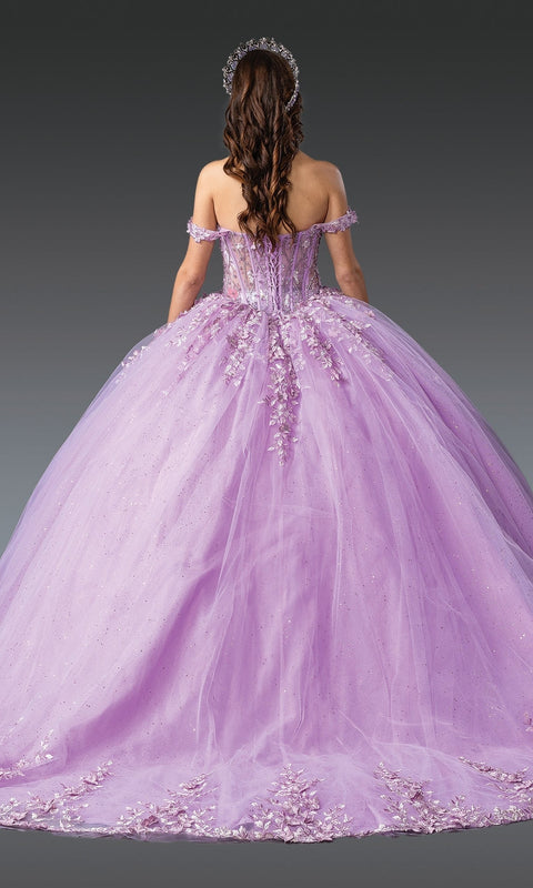 Dancing Queen 1955 Radiant Quinceañera Ball Gown with Glitter Embellishments and Dramatic Tulle Skirt