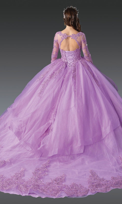Dancing Queen 1956 Enchanting Quinceañera Ball Gown with Beaded Bodice and Layered Tulle Skirt
