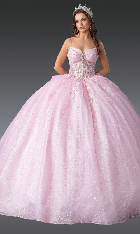Dancing Queen 1958 Graceful Quinceañera Ball Gown with Statement Bow and Romantic Silhouette