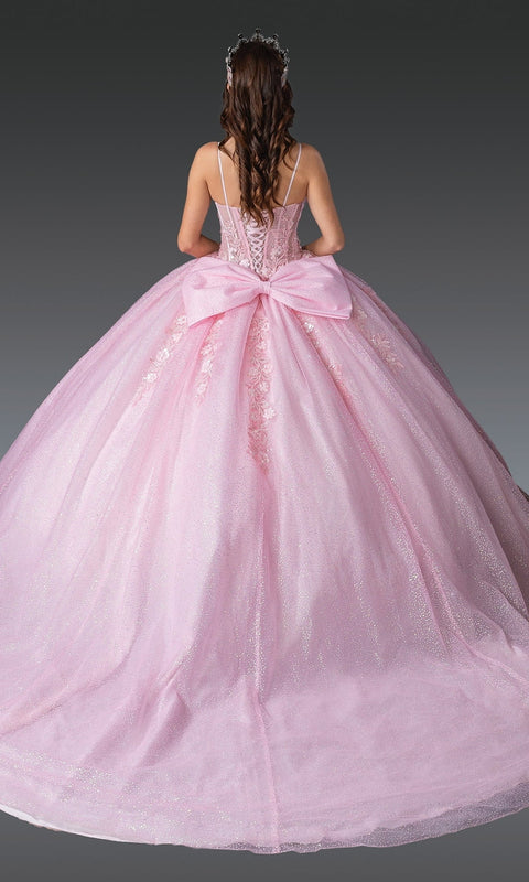 Dancing Queen 1958 Graceful Quinceañera Ball Gown with Statement Bow and Romantic Silhouette