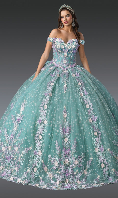 Dancing Queen 1962 Glamorous Quinceañera Ball Gown with Beaded Embroidery and Royal Silhouette